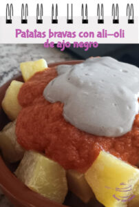 Patatas bravas con ali-oli de ajo negro carátula de receta