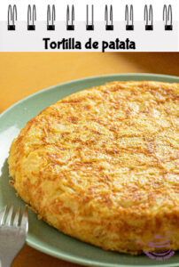 Tortilla de patata de carátula de receta