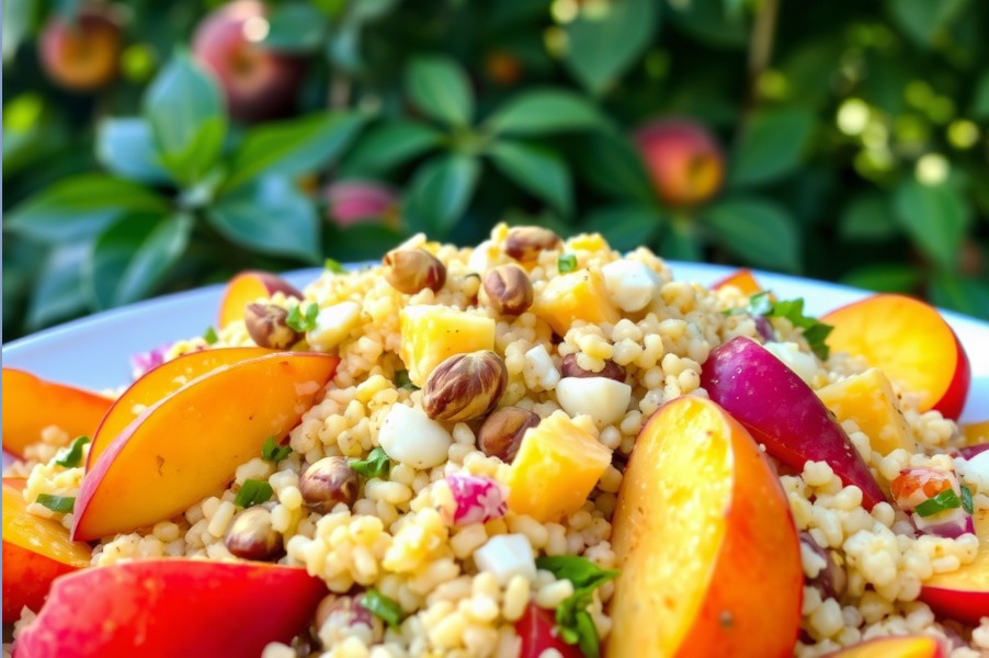Ensalada de Couscous con Melocotón y Pistachos